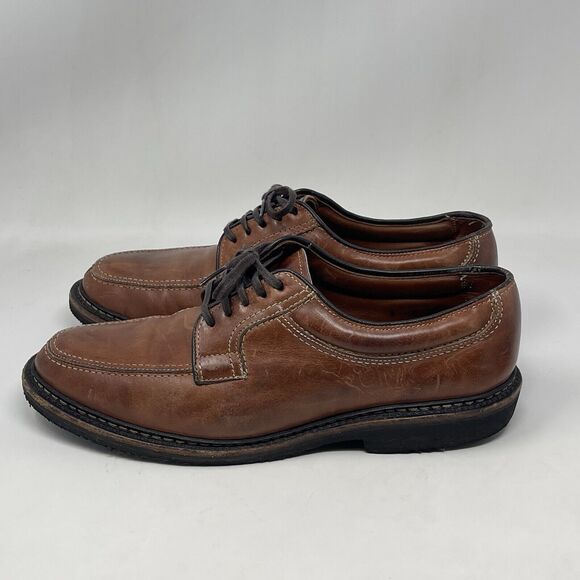 Allen Edmonds Wilbert Derby Shoes Mens 8 D Brown Leather Split Toe Casual Dress - Picture 2 of 16
